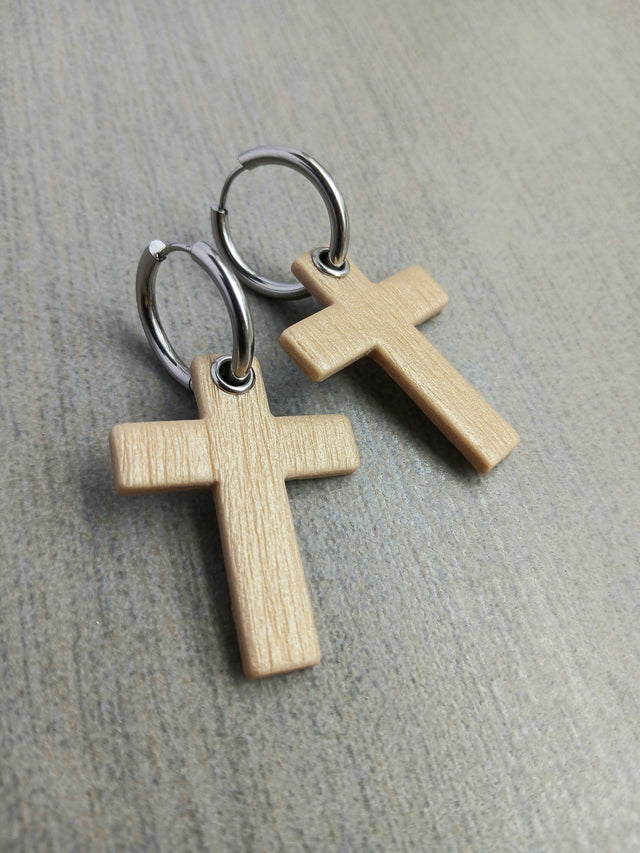 Cross Hoop Dangles